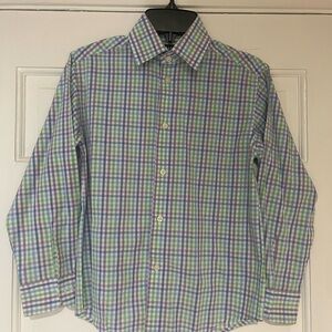 Chaps - Boy’s Multicolor Checkered Button-Up Shirt - Size S (8)